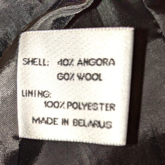 Bill Blass Luxury Black Angora & Wool Coat Sz8 - Picture 14 of 15